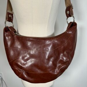 Crystalyn Kae brown vegan leather crossbody hobo bag